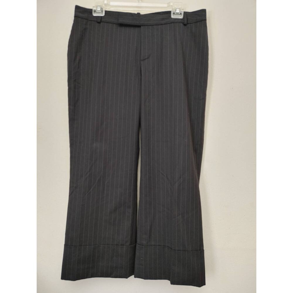 Banana Republic Jackson Fit Capri Pants Black White Pinstripes Stretch Sz. 10